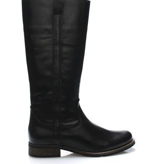 Černé kožené nižší kozačky Online Shoes