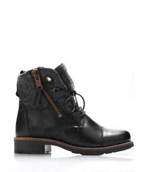 Černé kožené boty s kožíškem Online Shoes Černé kožené boty s kožíškem Online Shoes