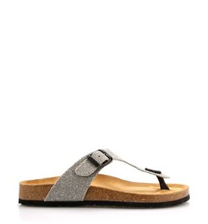 Stříbrné kožené zdravotní žabky EMMA Shoes 38