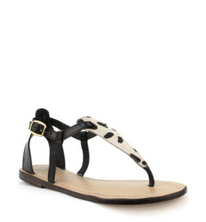 Laceys london Sandály z pravé kůže s leopardím vzorem Laceys