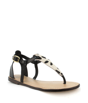 Laceys london Sandály z pravé kůže s leopardím vzorem Laceys Laceys london Sandály z pravé kůže s leopardím vzorem Laceys