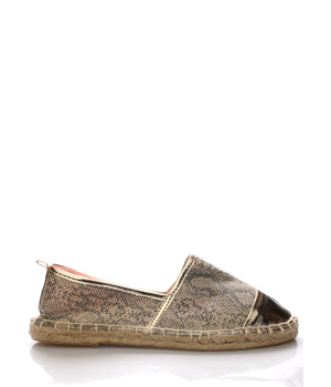 Hadí espadrilky se zlatou špičkou Monshoe 37 Hadí espadrilky se zlatou špičkou Monshoe 37