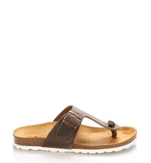 Hnědé kožené zdravotní pantofle EMMA Shoes