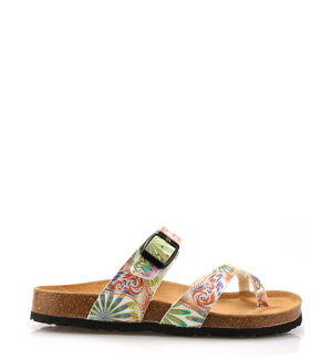 Zdravotní bílé kožené květované pantofle EMMA Shoes