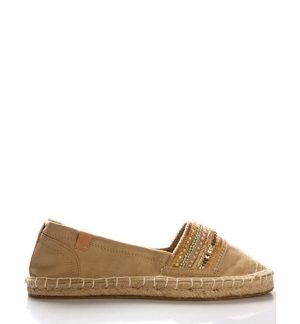 Béžové espadrilky s korálky Monshoe