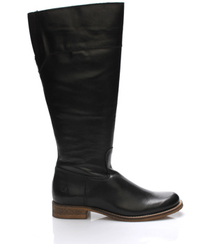 Černé kožené kozačky s elastickou vsadkou Online Shoes Černé kožené kozačky s elastickou vsadkou Online Shoes
