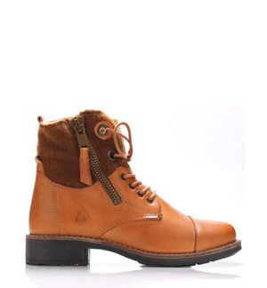 Hnědé kožené boty s kožíškem Online Shoes