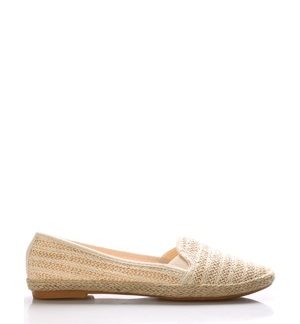 Béžové espadrilky se zlatými pruhy Monshoe