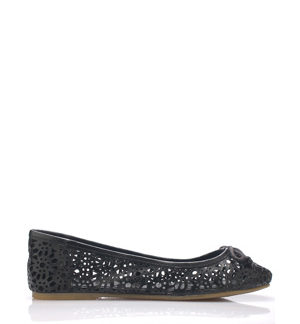 Laceys london Černé děrované baleríny Laceys