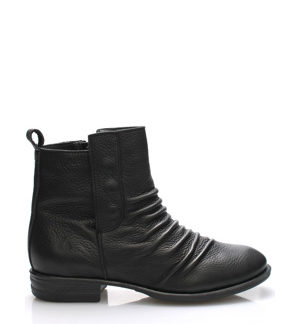 Černé kožené kotníkové boty Online Shoes