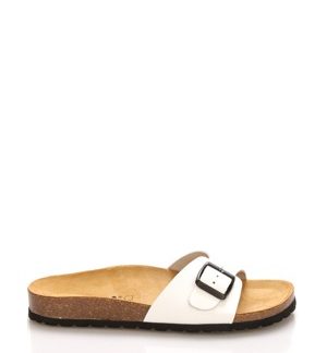 Bílé nízké kožené zdravotní pantofle EMMA Shoes