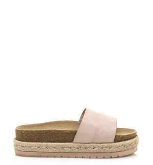 Béžové pantofle s espadrilovou podrážkou MTNG