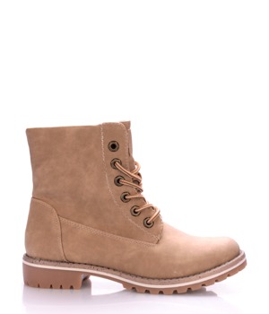 Béžové boty farmářky s kožíškem Canadians Béžové boty farmářky s kožíškem Canadians