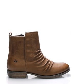 Hnědé kožené kotníkové boty Online Shoes