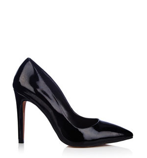 Laceys london Černé kožené lesklé lodičky Laceys
