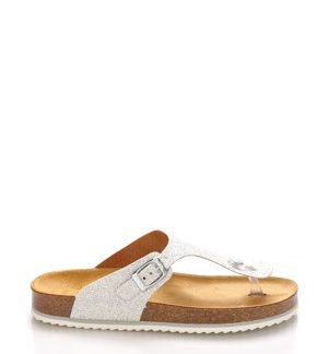Stříbrné kožené zdravotní pantofle EMMA Shoes