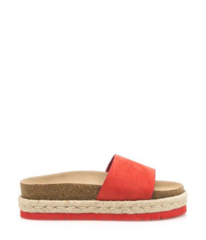 Červené pantofle s espadrilovou podrážkou MTNG Červené pantofle s espadrilovou podrážkou MTNG