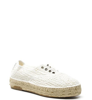 Bílé krajkové tenisky na espadrilové podrážce Natural World