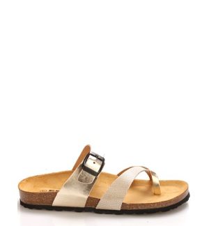 Zlaté kožené zdravotní pantofle EMMA Shoes
