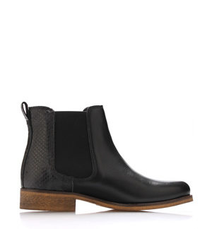 Černé kožené boty pérka Online Shoes