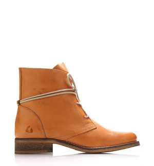 Světle hnědé kožené boty s tkaničkami Online Shoes