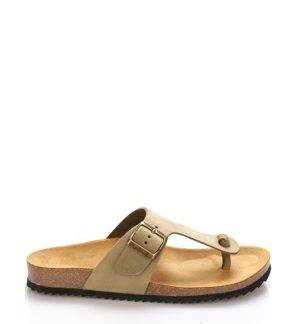 Olivově zelené kožené zdravotní pantofle EMMA Shoes