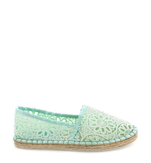 Zelenkavé espadrilky s krajkou MARIA MARE