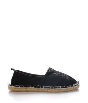 Černé espadrilky s krajkou Monshoe Černé espadrilky s krajkou Monshoe