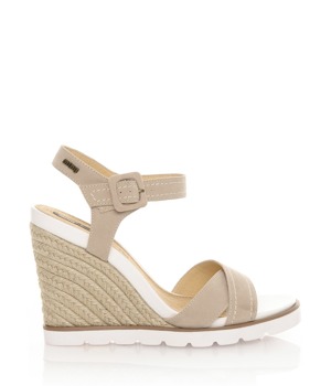 Béžové sandály na espadrilovém klínku MTNG Béžové sandály na espadrilovém klínku MTNG