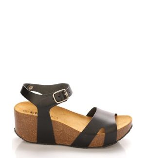 Kožené korkové sandály na platformě EMMA Shoes